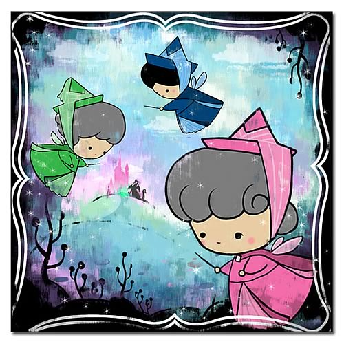 Disney Underground Sleeping Beauty Good Fairies Giclee Print