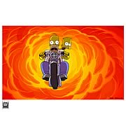Simpsons Movie Bart and Homer on Bike Framed Giclee