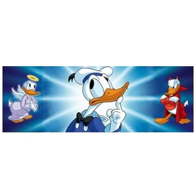 DISNEY Donald Duck Angel and Devil Triptych Sericel