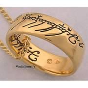 One Ring Necklace Black Script