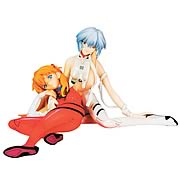 Neon Genesis Evangelion Rei and Asuka Plug Suit Statue