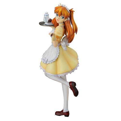 Evangelion Asuka Langley Maid Yellow Variant Statue