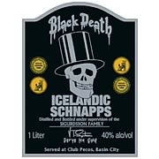 Sin City Black Death Icelandic Schnapps Tin Sign