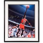 Michael Jordan Signed Number 12 Red Jersey Framed Photo