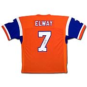 John Elway Signed Denver Broncos Unframed Away Orange Jersey