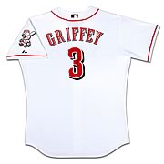 Ken Griffey Jr Cincinnati Reds Home White 3 Signed Jersey
