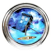 Doctor Who TARDIS Chrome Illuminating Wall Clock
