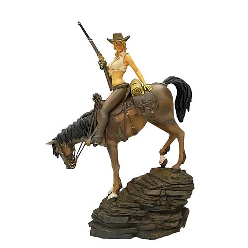 Angela on Horse Cold Cast Statue