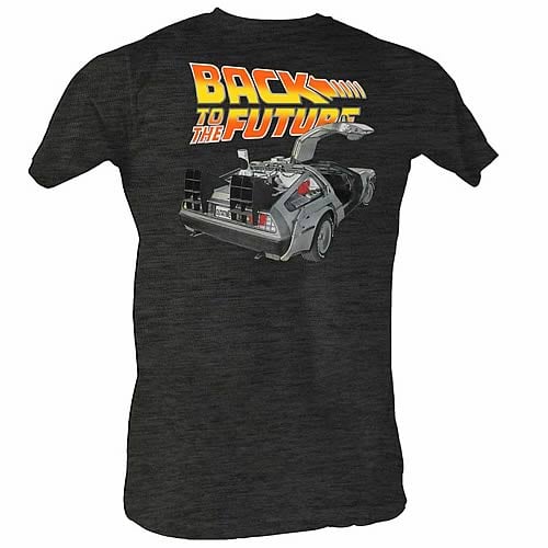 Back to the Future Car Open Charcoal T-Shirt