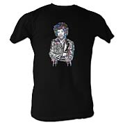 Jimi Hendrix Color Spackle Black T-Shirt