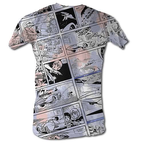Speed Racer Comic Collage White T-Shirt