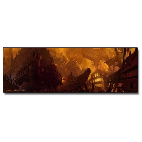 Pirates of the Caribbean Shipwreck City Concept Canvas Print