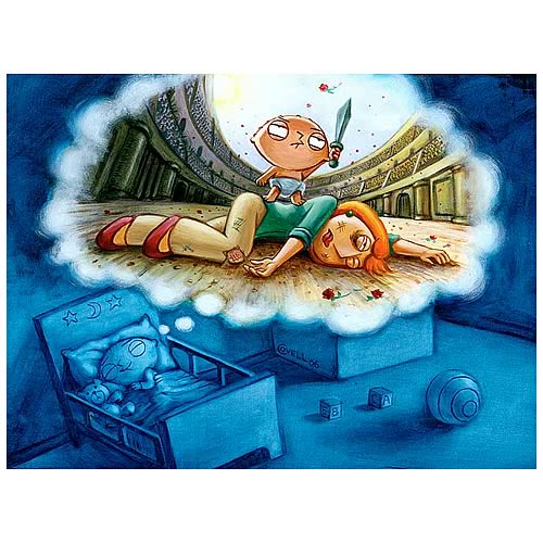Family Guy Mark Covell Stewie's Dream Framed Canvas Giclee