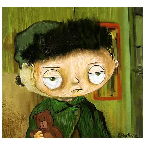 Family Guy Stewie Bandaged Boy n Bear Canvas Unframed Giclee