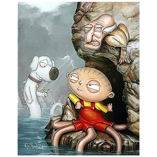 Family Guy Wait a Second Framed Canvas Giclee
