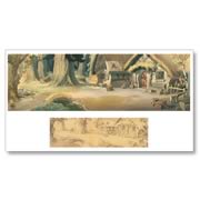 Disney Snow White Dwarf House Paper Giclee Print