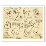 Disney Snow White Dwarf Color Chart Paper Giclee Print