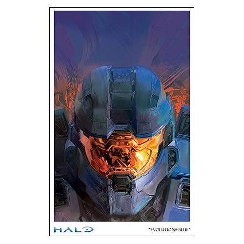Halo Reach Evolutions Blue Paper Giclee Print