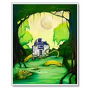 Star Wars R2 D2 Droid Distraction Paper Giclee