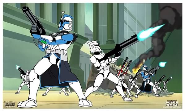 SW Clone Wars ARC Troopers Framed Gicl�e