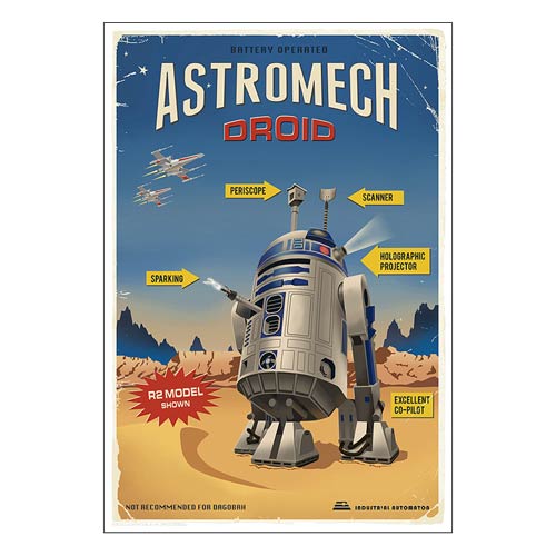 Star Wars R2-D2 Astromech Droid Retro Ad Poster Paper Giclee