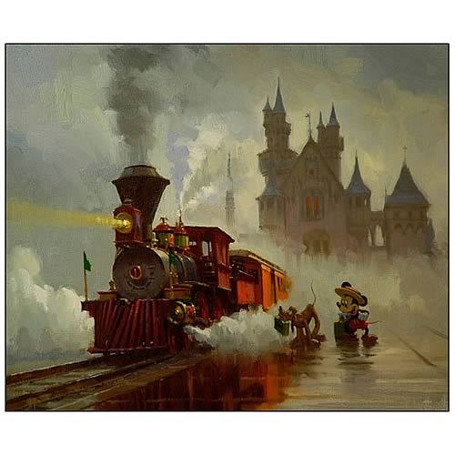 Disney Mickey and Pluto Take a Holiday Paper Giclee Print