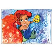 Little Mermaid Ariel and Flounder Canvas Giclee Print