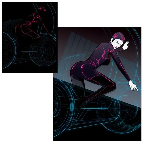 Disney Underground TRON Girl Enhanced Color Lithograph