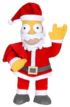 Holiday Homer as Santa Claus Plush