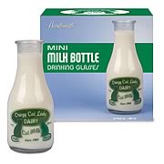 Crazy Cat Lady Mini Milk Bottle Drinking Glass 2-Pack