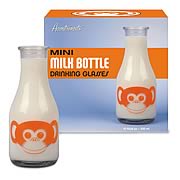 Monkey Face Mini Milk Bottle Drinking Glass 2-Pack