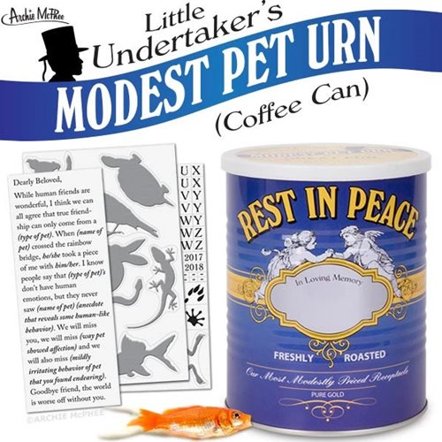 Little Undertaker's Modest Pet Urn Coffee Can
