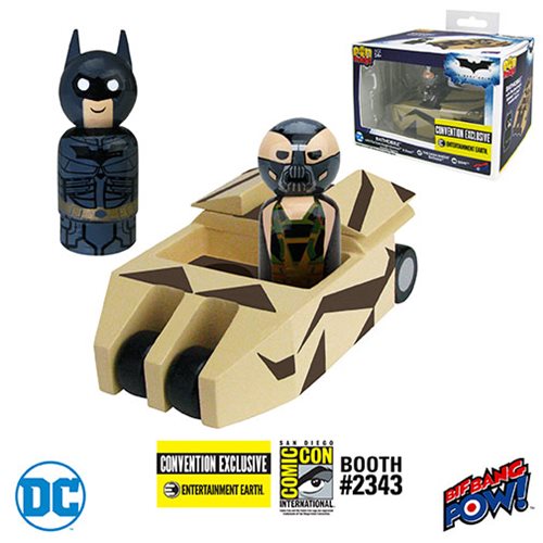 Batmobile with Dark Knight Batman Pin Mate Wooden Figure