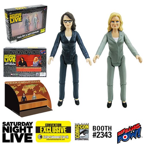 Saturday Night Live Weekend Update Amy Poehler/Tina Fey 3 1/2-Inch Action Figures Set of 2 - Entertainment Earth Exclusive
