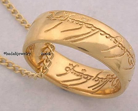 One Ring Necklace Plain Script
