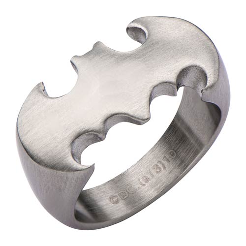 Batman Logo Matte Steel Ring