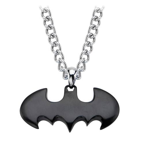 Batman Logo IP Black Batman Pendant with Chain