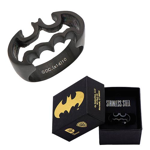 Batman Logo Black Cutout Ring