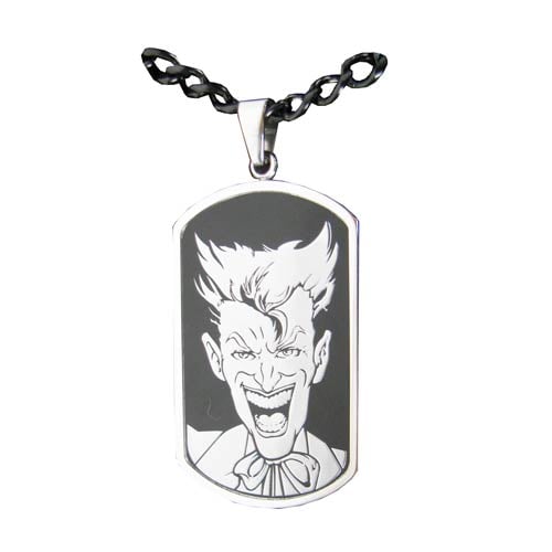 Batman Joker Face Dog Tag and Chain Necklace