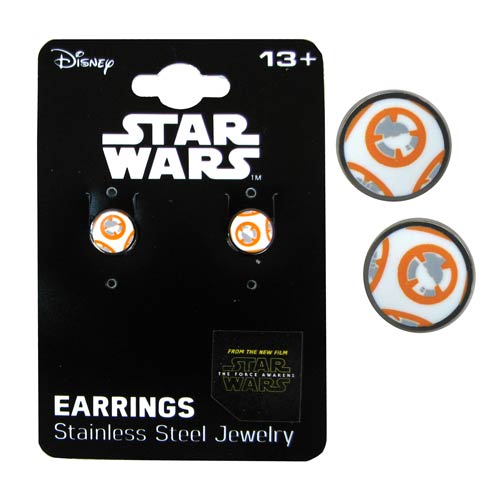 Star Wars VII BB-8 Droid Stainless Steel Stud Earrings