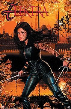Elektra at Sunset Wall Scroll