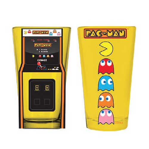Pac-Man Arcade Game Cabinet and Characters Pint Glass 2-Pack