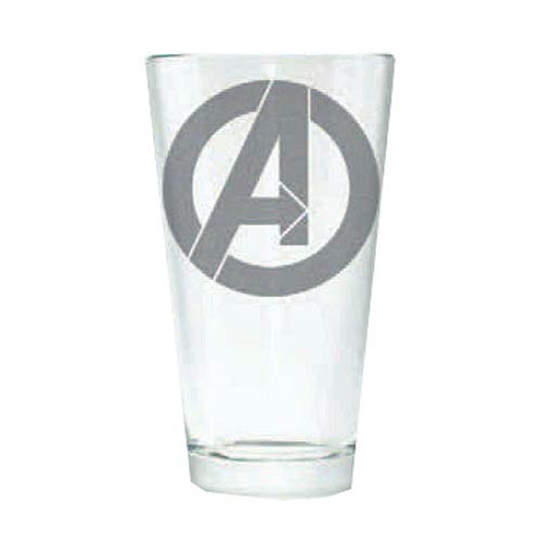 Marvel Avengers Logo Silhouette Etched Pint Glass
