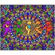 Grateful Dead Kaleidoscope Dancing Bears Fleece Blanket