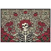 Grateful Dead Bertha Tan/Red Micro Raschel Fleece Blanket
