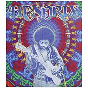 Jimi Hendrix Blue/Red/Green Micro Raschel Fleece Blanket
