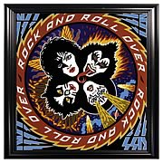 KISS Rock and Roll Over Framed Mirror Art