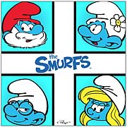 Smurfs Four Character Canvas Print