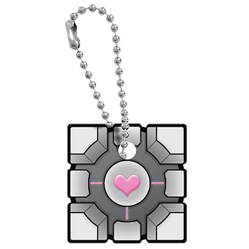 Portal Weighted Companion Cube Key Cap Key Chain