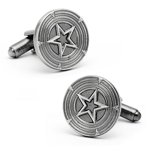 Captain America Silver Shield Cufflinks